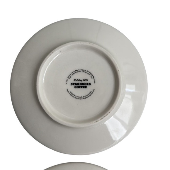 Starbucks Candy Cane Striped Holiday Design Espresso Cups & Saucers Set of 4 - Picture 6 of 9